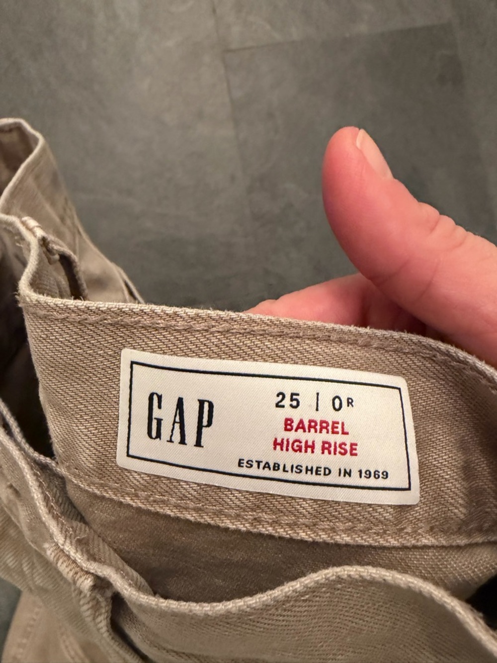 Greenish Beige Utility High Waisted Barrel Pants - Picture 2 of 4